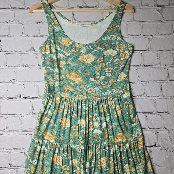 Peruvian Connection Jade Garden Tiered Sleeveless Pima Cotton Blend Size Small - Picture 2 of 11